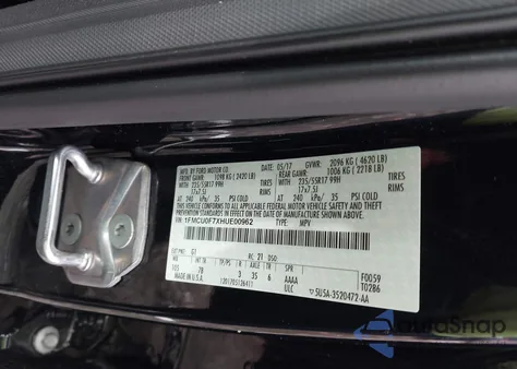 2017 Ford Escape S из США, поврежденный, VIN 1FMCU0F7XHUE00962